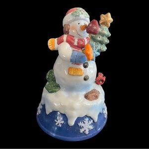 Vintage | Musical Porcelain Snowman Decoration